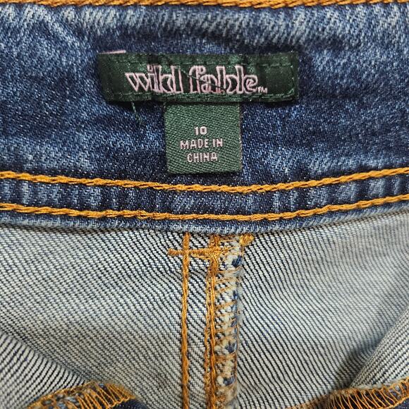 Wild Fable Pleated Denim Mini Skirt Size 10 - Picture 4 of 5